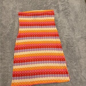 Bright Multicolor Ribbed Knit Bodycon Dress PrettyLittleThing Size 4